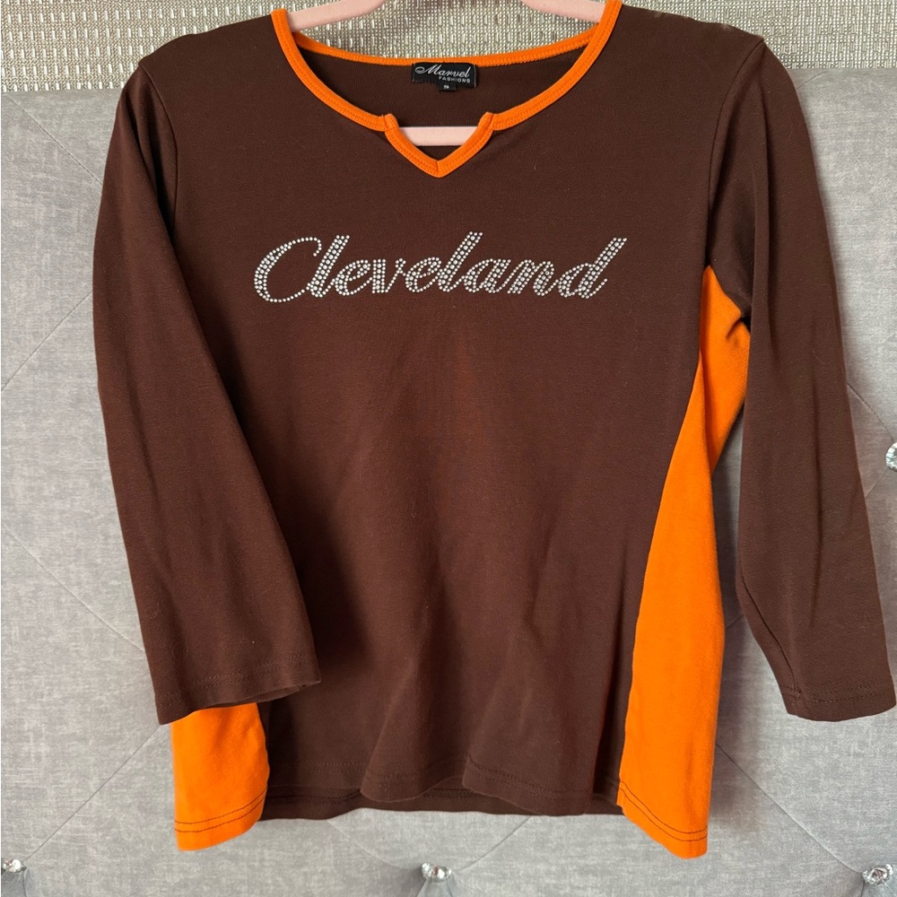 Marvel Brown and Orange Long Sleeve Tee